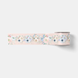 Baby Lamb rosa blaues Geschlecht neutrale Anzeige Satinband