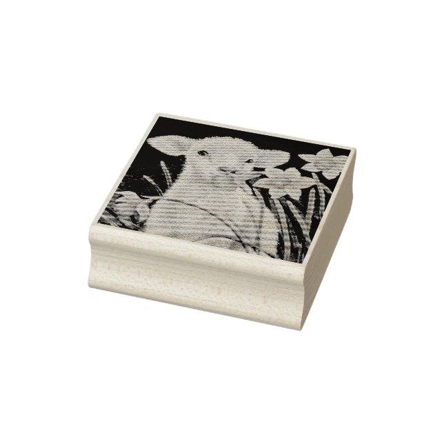 Baby Lamb und Frühlingsgetränke Wasserfarben Kunst Gummistempel (Stempel)