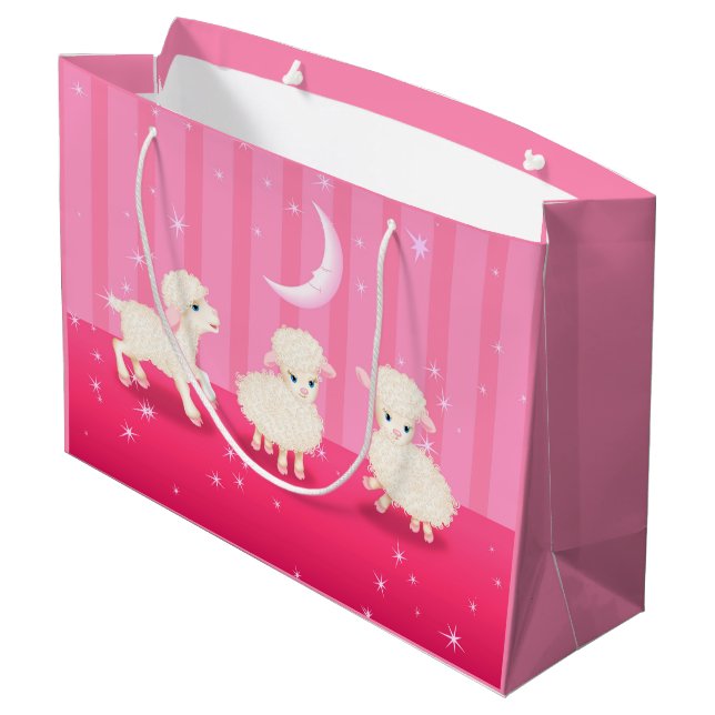 Baby Lambs Große Geschenktüte (Rückseite Schrägansicht)
