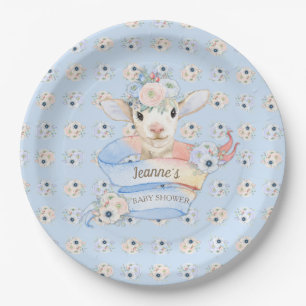 Baby Lamm Pink Blau Kinderzimmer Pappteller
