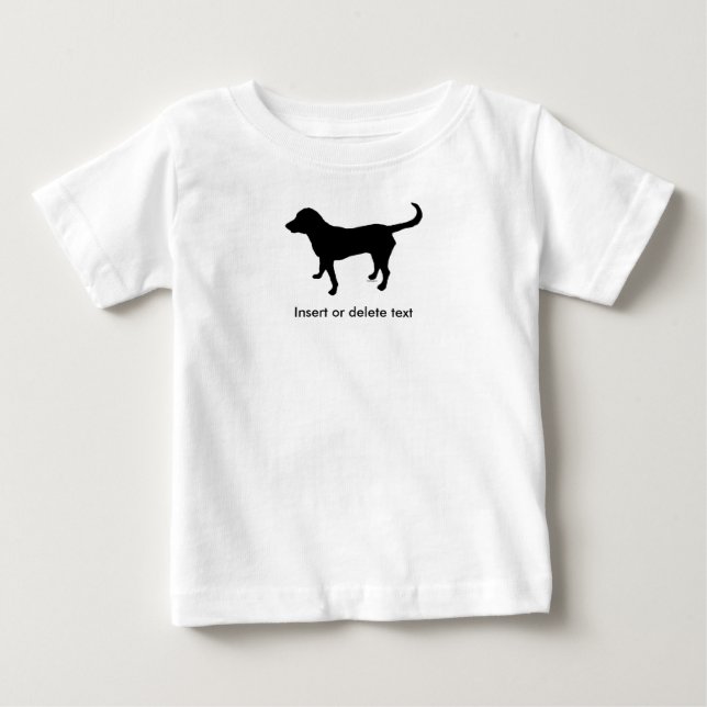 Baby lapshirt Schwarz-Labrador-Silhouette T-shirt (Vorderseite)