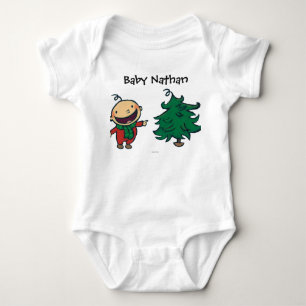 Baby Leslie Patricellis wählt einen Weihnachtsbaum Baby Strampler