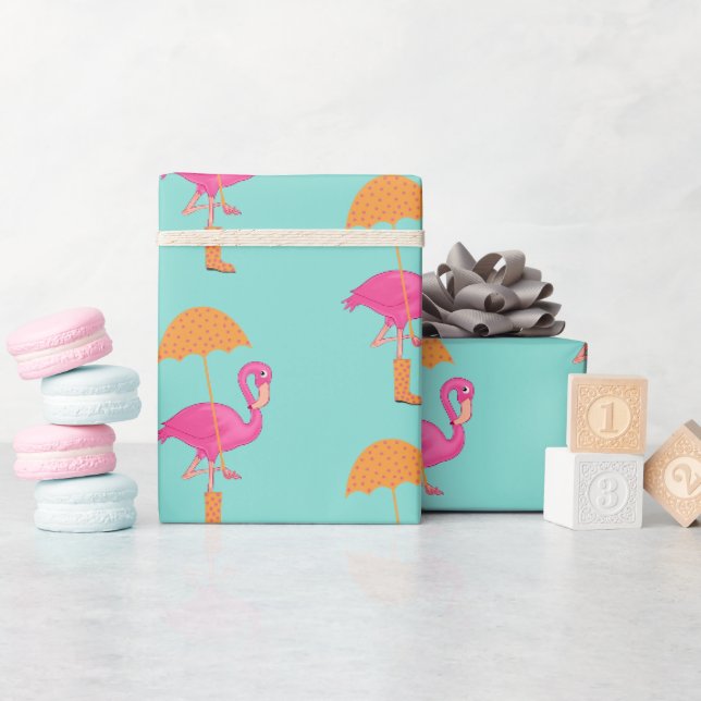 BABY Let's Flamingle Pink Flamingo Dusche Party Geschenkpapier (Babyparty)