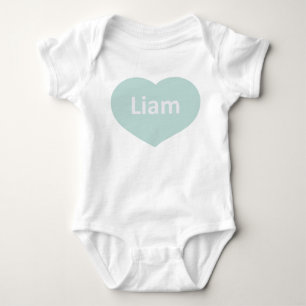 Baby Liam White Blue Heart Baby Bodysuit Strampler
