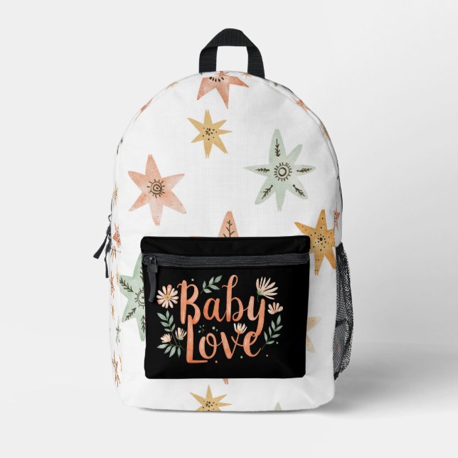 Baby Liebe boho Bedruckter Rucksack (Vorderseite)