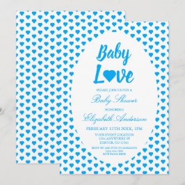 Baby Liebe Heart Boy Babydusche Einladung