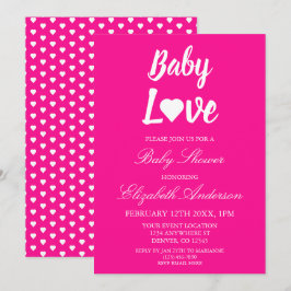 Baby Liebe Heart Girl Babydusche Einladung