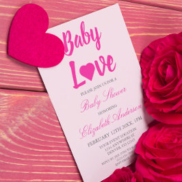 Baby Liebe Heart Girl Babydusche Einladung
