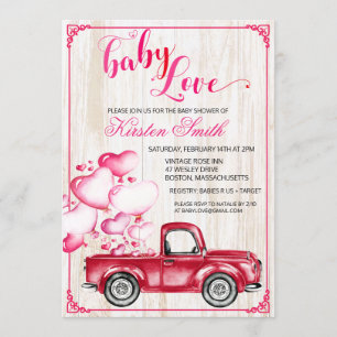Baby Liebe Herzballoons Kinderdusche Einladung