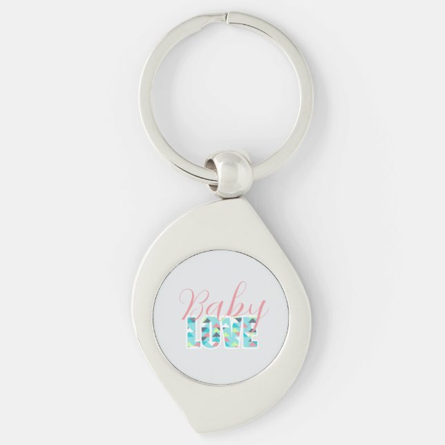 Baby Liebe Key Chain Moderne Babydusche Schlüsselanhänger (Vorderseite)