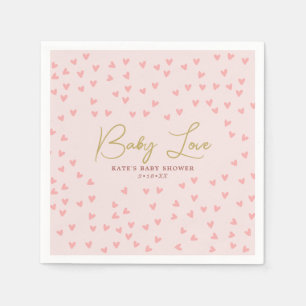 Baby Liebe Pink Hearts Girl Babydusche Serviette