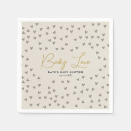 Baby Liebe Taupe Hearts Gender Neutral Baby Dusche Serviette