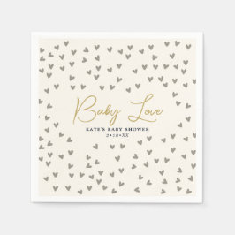 Baby Liebe Taupe Hearts Gender Neutral Baby Dusche Serviette