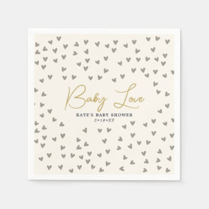 Baby Liebe Taupe Hearts Gender Neutral Baby Dusche Serviette