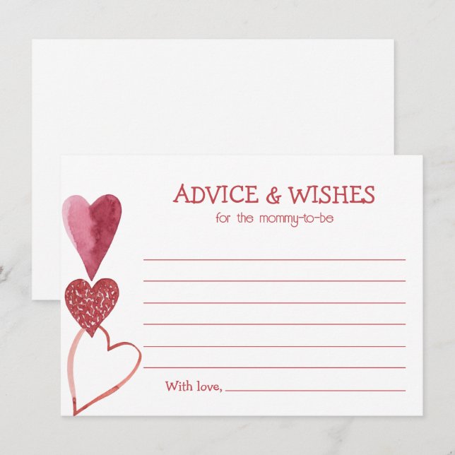 Baby Liebe Valentine Theme Kinderdusche Einladung (Vorne/Hinten)