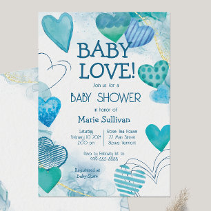 Baby Liebe Valentine Theme Kinderdusche Einladung