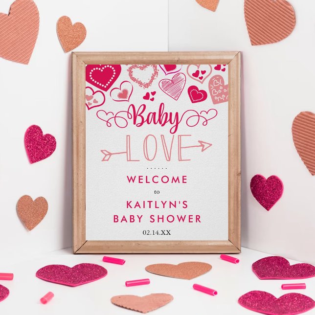"Baby Liebe" Valentinstag Kinderdusche Willkommen Poster (Von Creator hochgeladen)