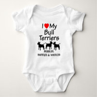 Baby Lieben Drei Bull Terrier Hunde