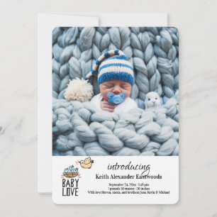 Baby-Liebes-Foto-Geburtsanzeige Einladung