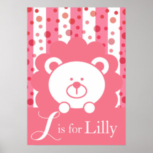 Baby Lion Alphabet - L is for Lilly Poster