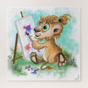 Baby Lion Artist Paints Dream Puzzle - Malerei