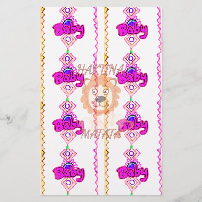 Baby Lion Cub Hakuna Matata Grafik Design Briefpapier (Vorderseite)