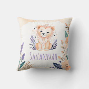 Baby Lion Cub Nursery Coussin Boho Conception -