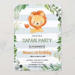 Baby lion douche invitation anniversaire