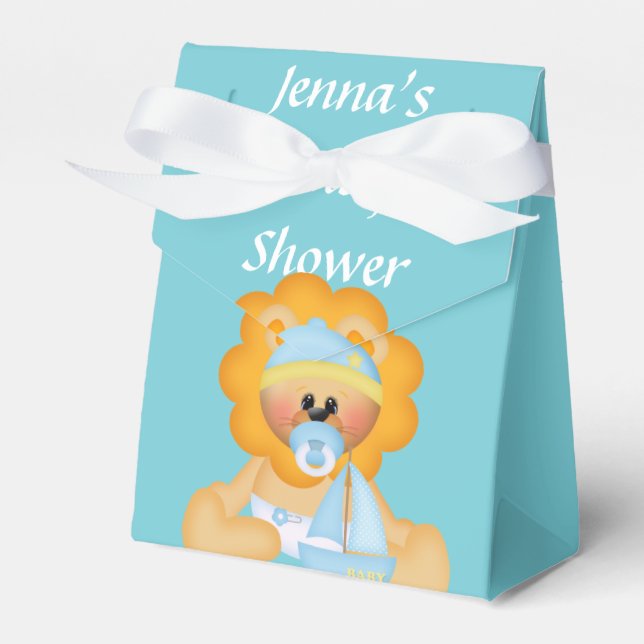 Baby Lion Duschbox Gastgeschenk Geschenkschachtel (Vorderseite)