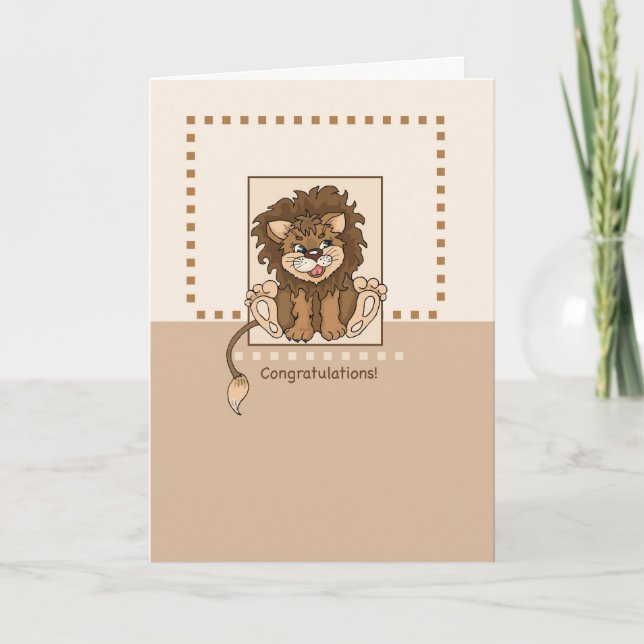 Baby Lion gratulations Card Karte (Vorderseite)