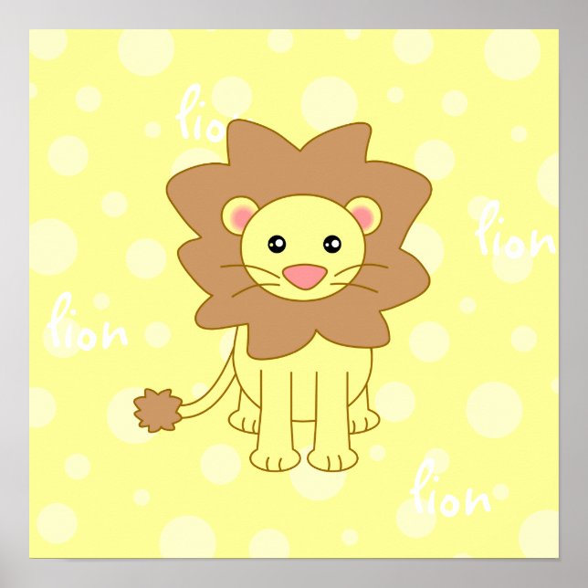 Baby Lion Niedlich Poster / Print (Vorne)