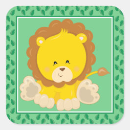 Baby Lion | Safari Animals Party Quadratischer Aufkleber