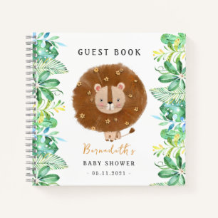 Baby Lion Wild Baby Shower Guest Book Notizbuch