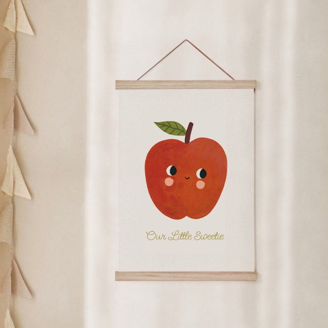 Baby Little Sweetie Niedlich Apple Nursary Wandteppich Mit Holzrahmen (Von Creator hochgeladen)