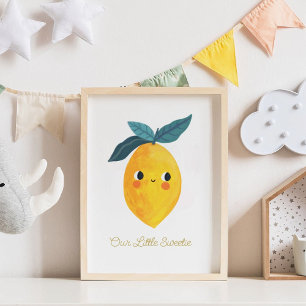 Baby Little Sweetie Niedlich Lemon Nursary Poster