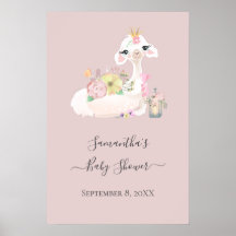 Baby Llama mit weißen und rosa Blume Adorable