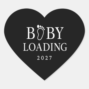Baby Loading 2027 Lustige Schwangerschaftsankündig Herz-Aufkleber