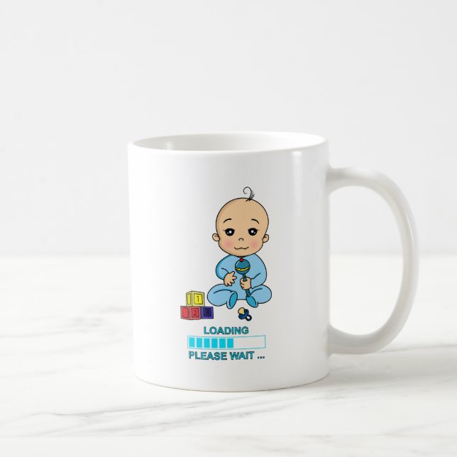 Baby Loading Please Wait Schwangerschaft Geburt Kaffeetasse (Rechts)