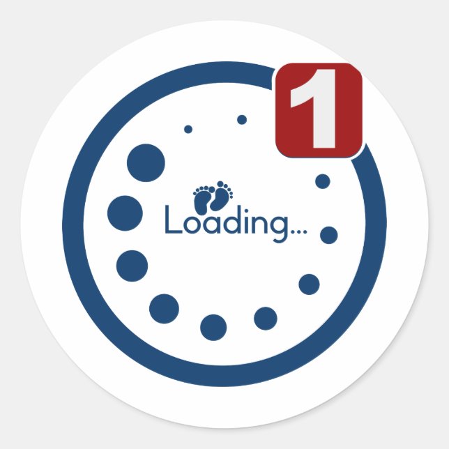 Baby Loading Plus Benachrichtigung Runder Aufkleber (Vorderseite)
