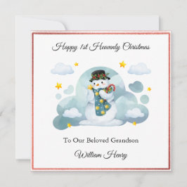 Baby Loss Garçon Cloud Snowman Carte de Noël