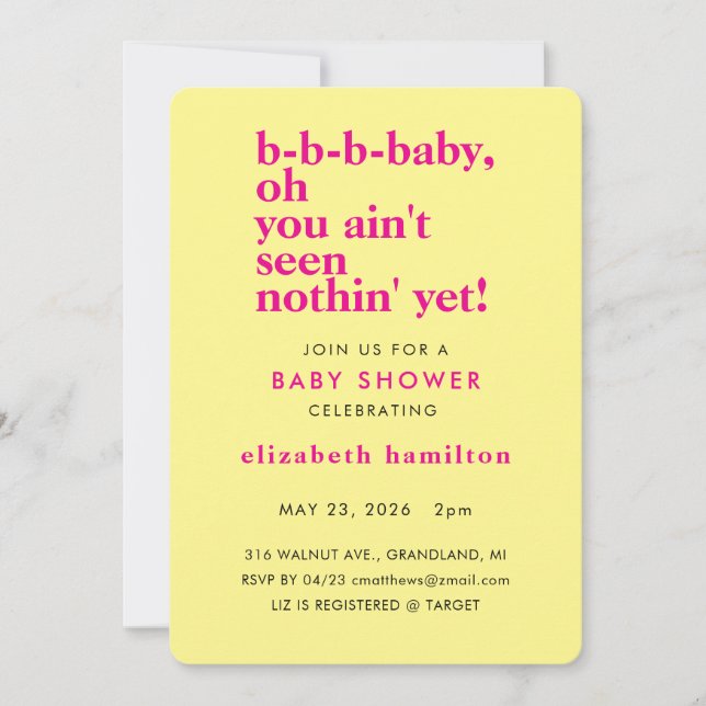 BABY LOVE! Bold Cream Gold Baby Shower Invitation (Devant)