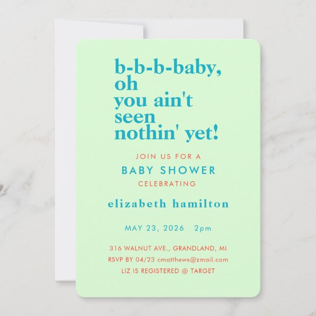 BABY LOVE! Bold Cream Gold Baby Shower Invitation (Devant)