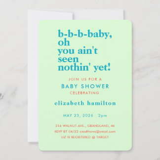 BABY LOVE! Fette Creme Gold Baby Shower Einladung