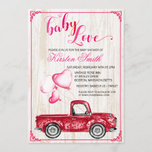 Baby Love Herz Ballons Baby Shower Einladung