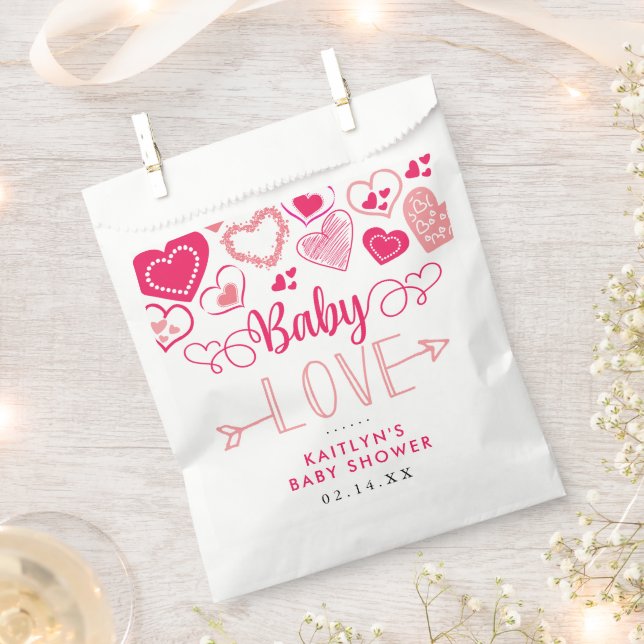 "Baby Love" Valentine's Day Baby Shower Geschenktütchen (Ausgeschnitten)