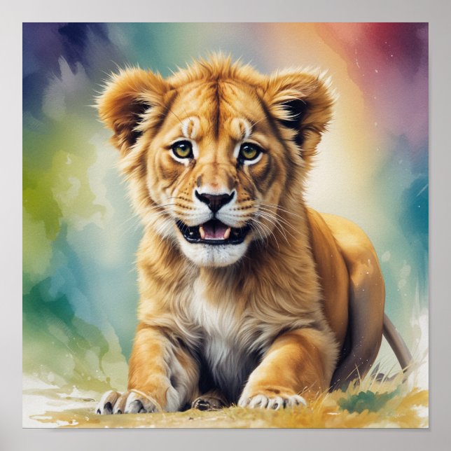 Baby-Löwen-Buy Wall Art & Gemälde Poster (Vorne)