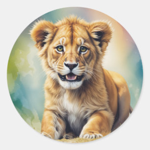 Baby-Löwen-Buy Wall Art & Gemälde Runder Aufkleber