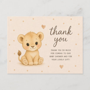 Baby Löwenjunge Baby Shower Danke Postkarte