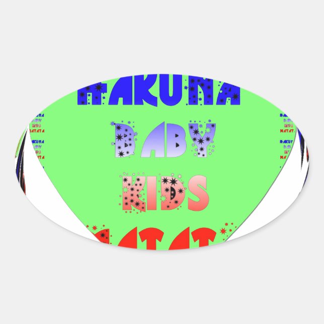 Baby Luminous Hearts Hakuna Matata Baby Kinderdesi Ovaler Aufkleber (Vorderseite)
