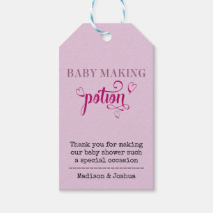 Baby Maaking Pocket Pink Typografie Baby Shower Geschenkanhänger